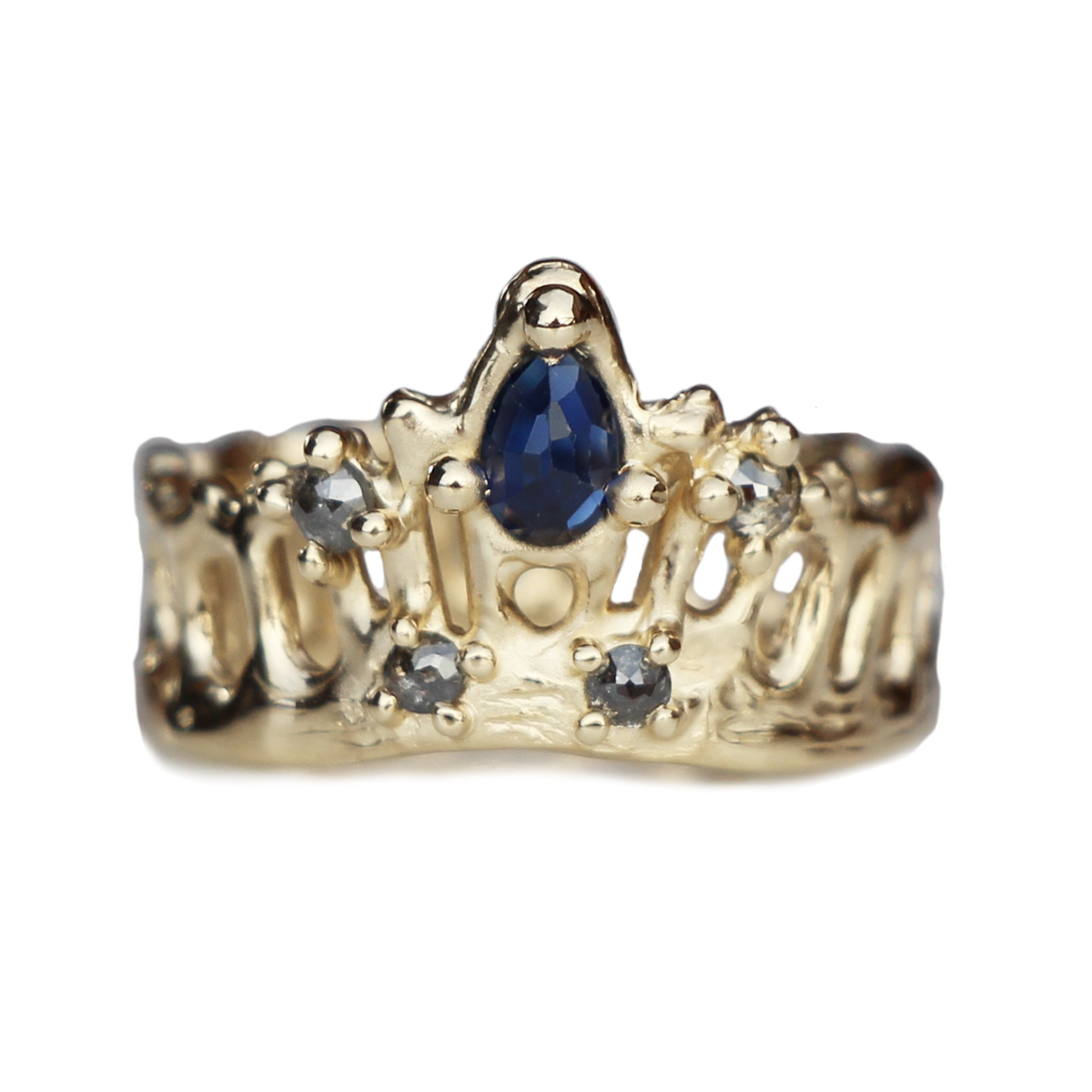 Blue Sapphire Queen Mermaid Crown Ring, Alice Clarke, tomfoolery