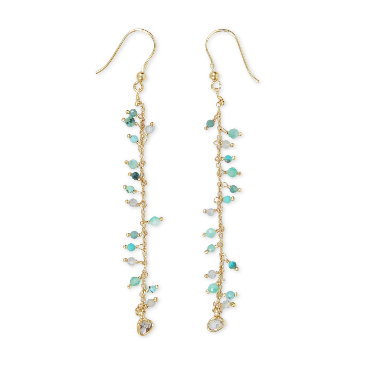 Untitledition: Ocean Ribes Polki Gemstone Drop Earrings, tomfoolery
