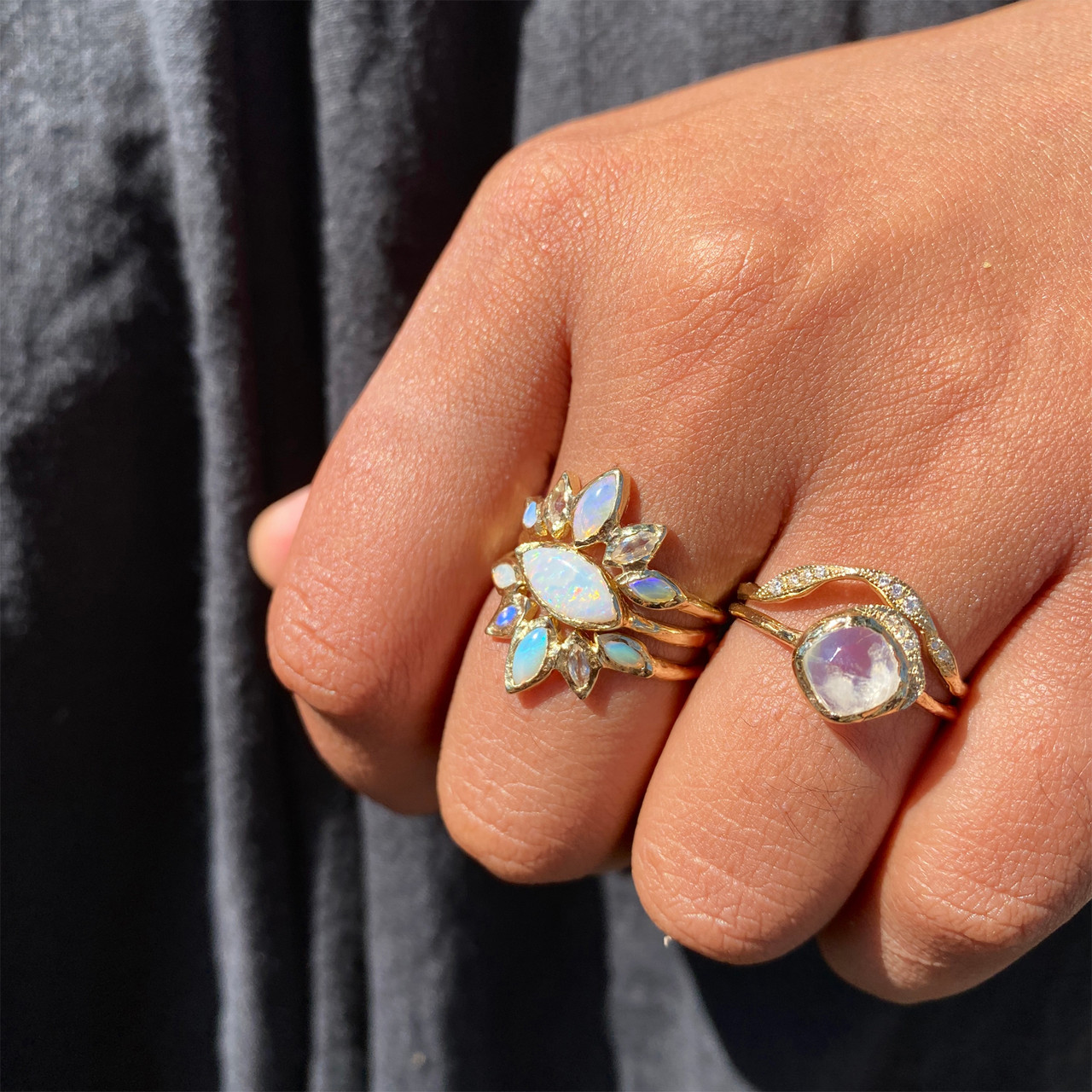 Mini Cove Moonstone Ring, Misa, tomfoolery