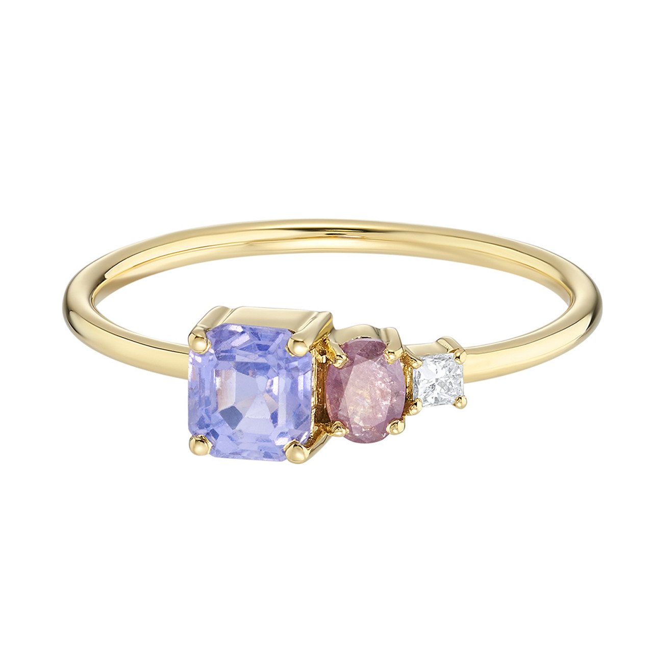 Trio Pastel Sapphire Three Stone Ring, tf House - Infinite, tomfoolery