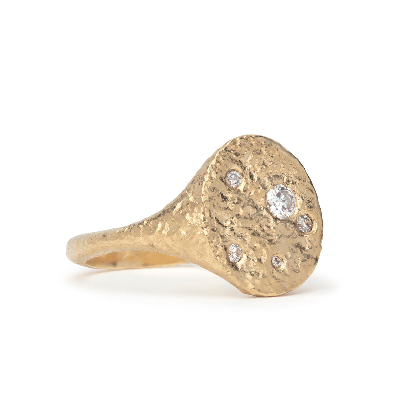 Gather Round Diamond Scattered Signet Ring, Maya Selway, tomfoolery