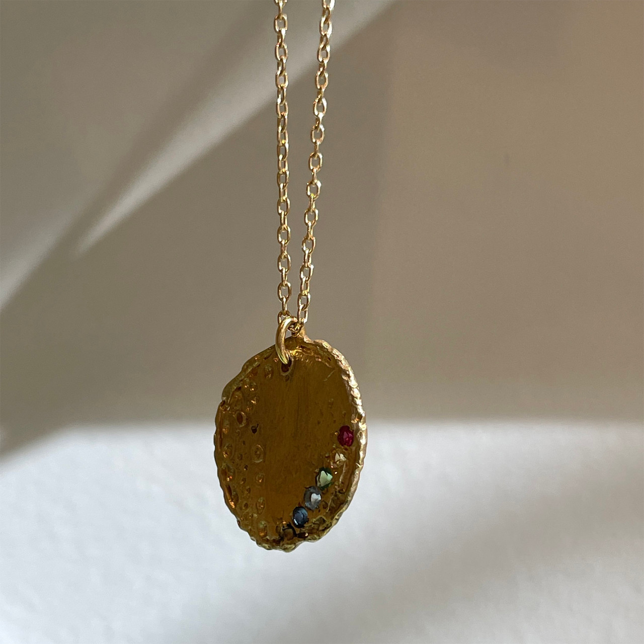 Gold Plated Erizo Confetti Sapphire Pendant, Maria Beltran, tomfoolery