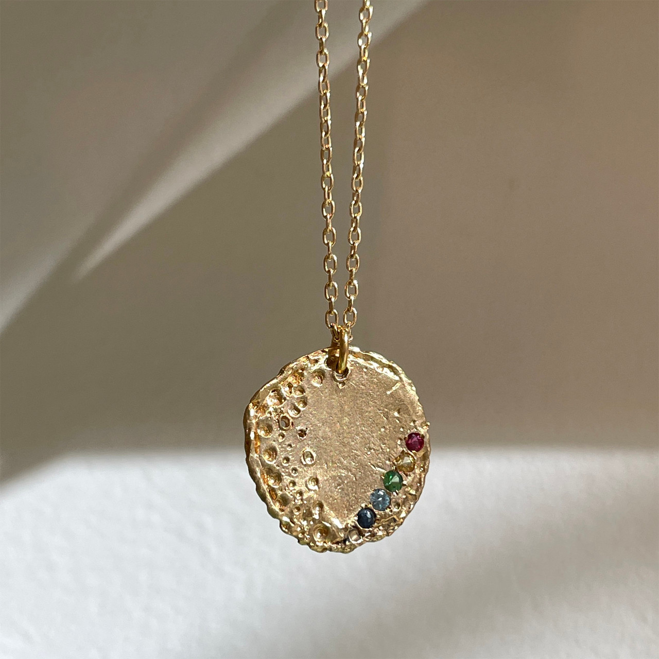 Gold Plated Erizo Confetti Sapphire Pendant, Maria Beltran, tomfoolery