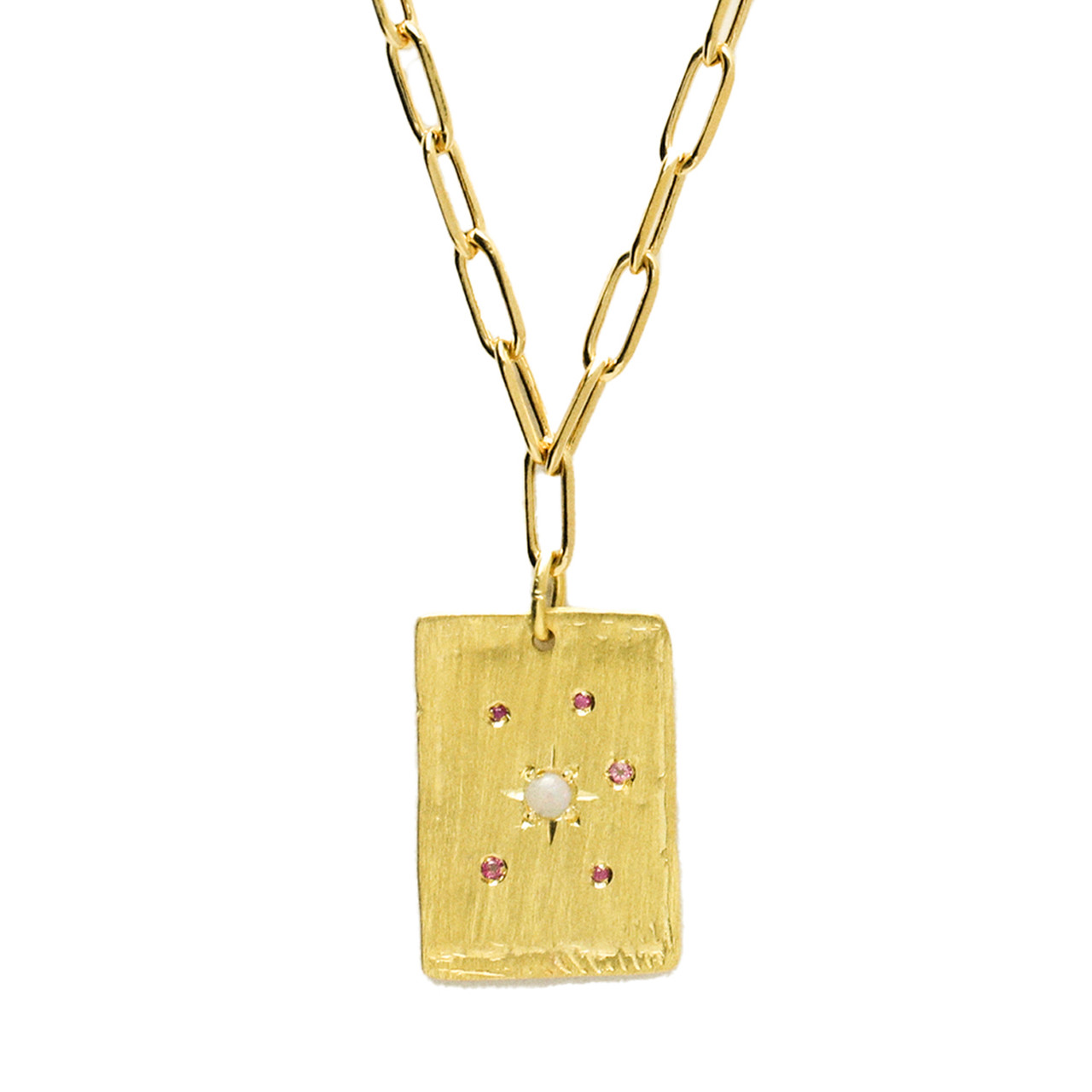 Gold Plated Super Nova Pendant with Opal & Sapphires, Maria Beltran, tomfoolery