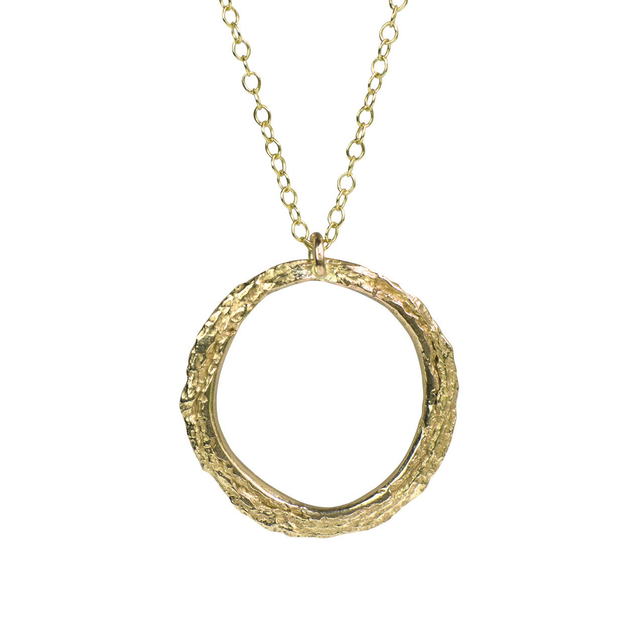 9ct Yellow Gold London Plane Hoop Necklace, Issy White, tomfoolery