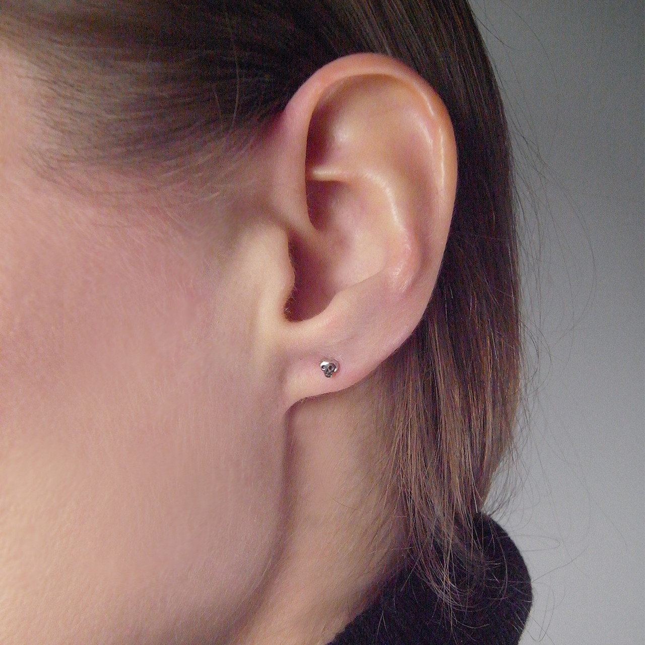 Micro Skull Stud Earrings, Momocreatura, tomfoolery