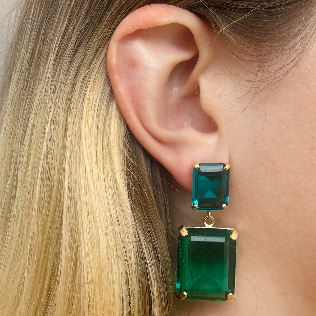 Colourblock Drop Earrings Turquoise & Paraiba, Pakera Pakera, tomfoolery