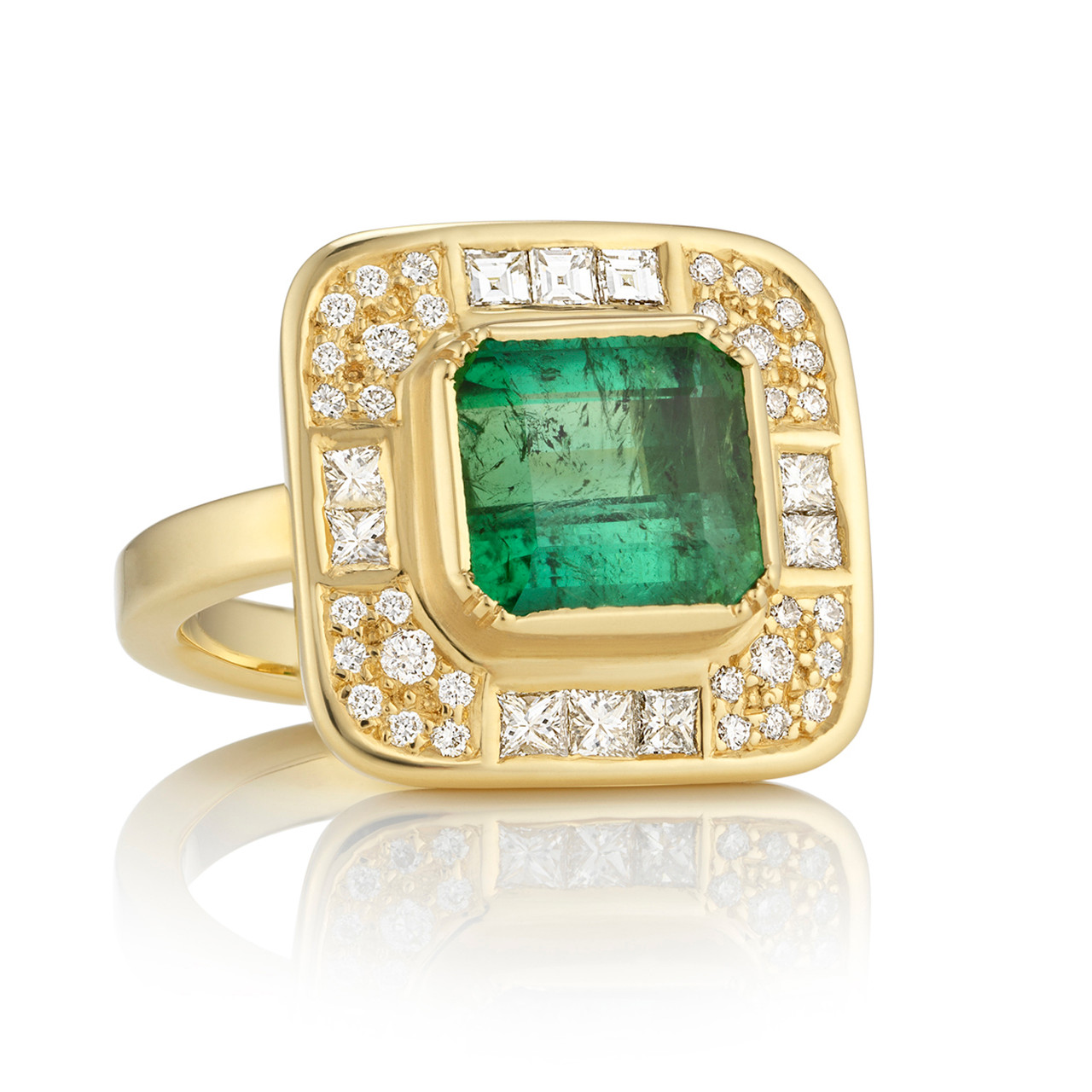 Mondrian Emerald Diamond Ring, Brooke Gregson, tomfoolery
