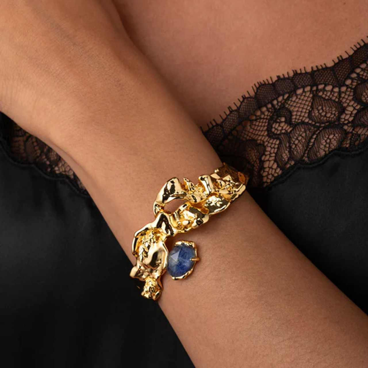 Brut Sculptural Sodalite Ribbon Cuff Bracelet, Alexis Bittar, tomfoolery