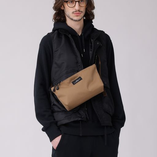 Nylon Twill Fannypack Crossbody in Coyote - Tomfoolery London