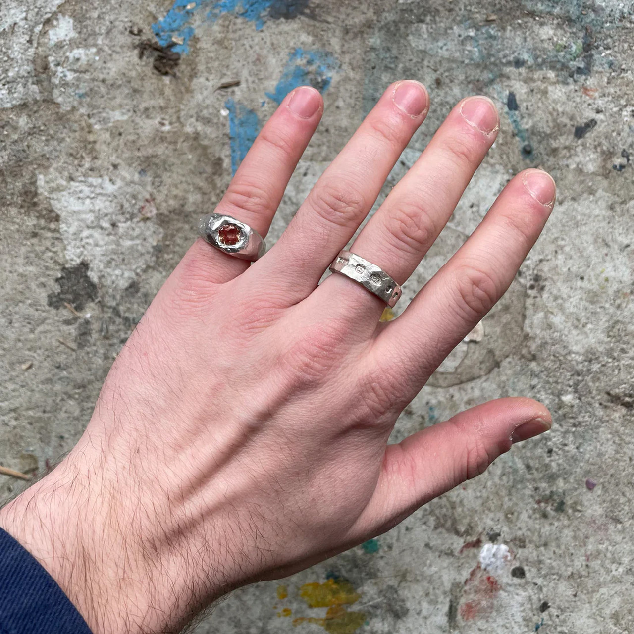 Caburn Padparadscha Sapphire Signet Ring, The Ouze, Tomfoolery London