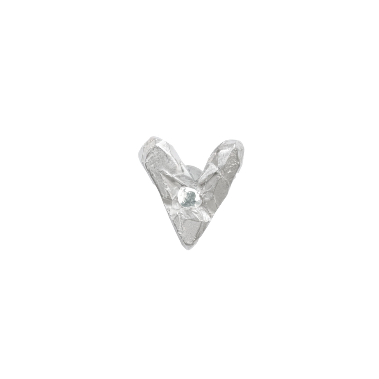 White Sapphire Heart Stud, The Ouze, tomfoolery