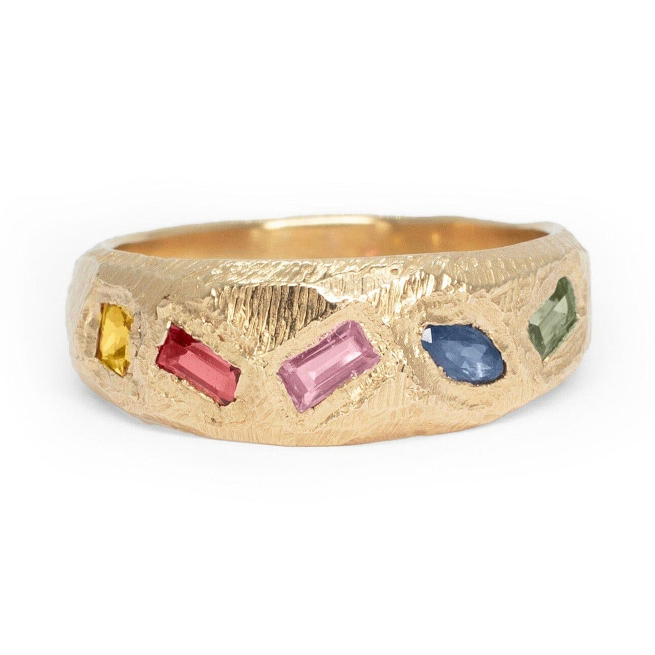 Geometric Mixed Band in Rainbow Sapphires, Page Sargisson, tomfoolery