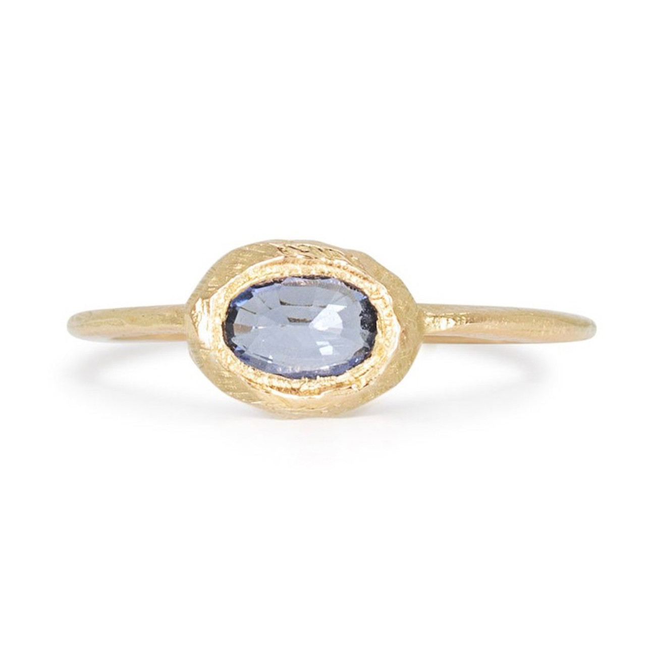 Light Periwinkle Blue Oval Sapphire Ring in Hand Carved Recycled Plati –  Anueva Jewelry