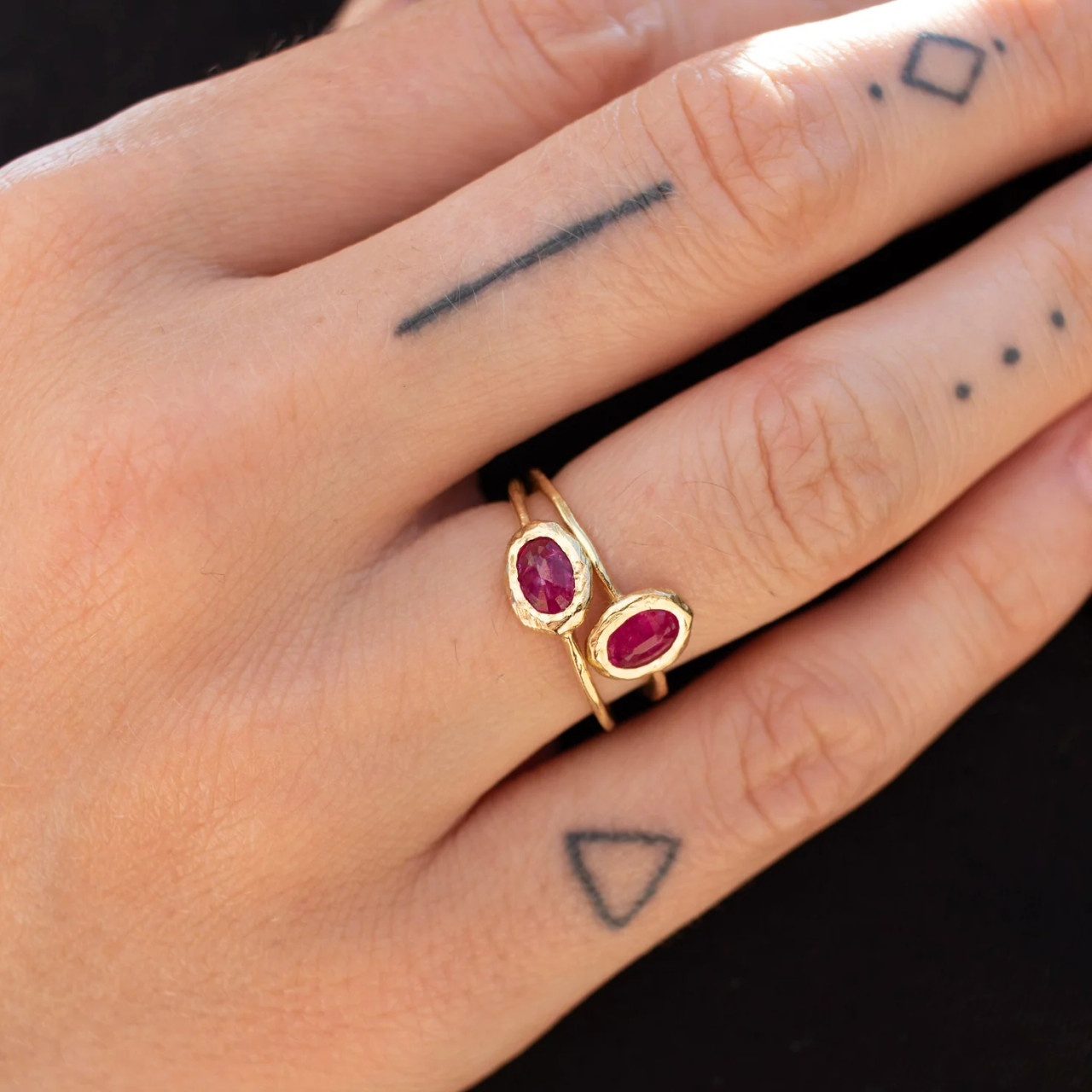 Oval Stone Ring in Ruby, Page Sargisson, tomfoolery