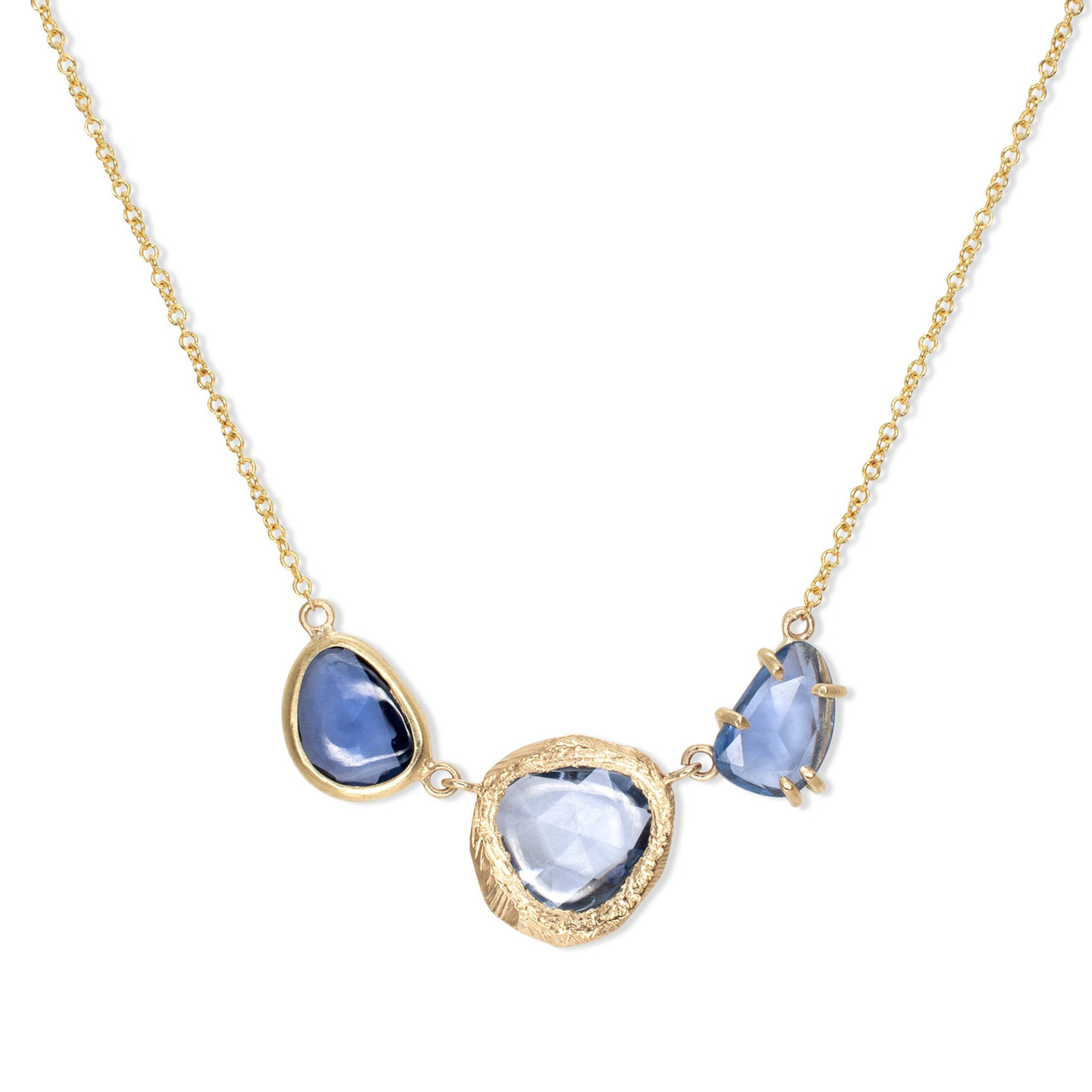 Triple Blue Sapphire Necklace, Page Sargisson, tomfoolery