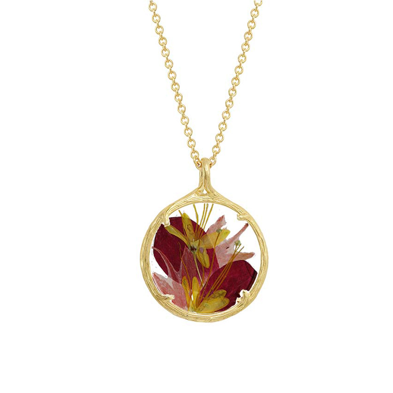 Small Gold Plated Lineage Bouquet Pendant Blush, Catherine Weitzman, tomfoolery