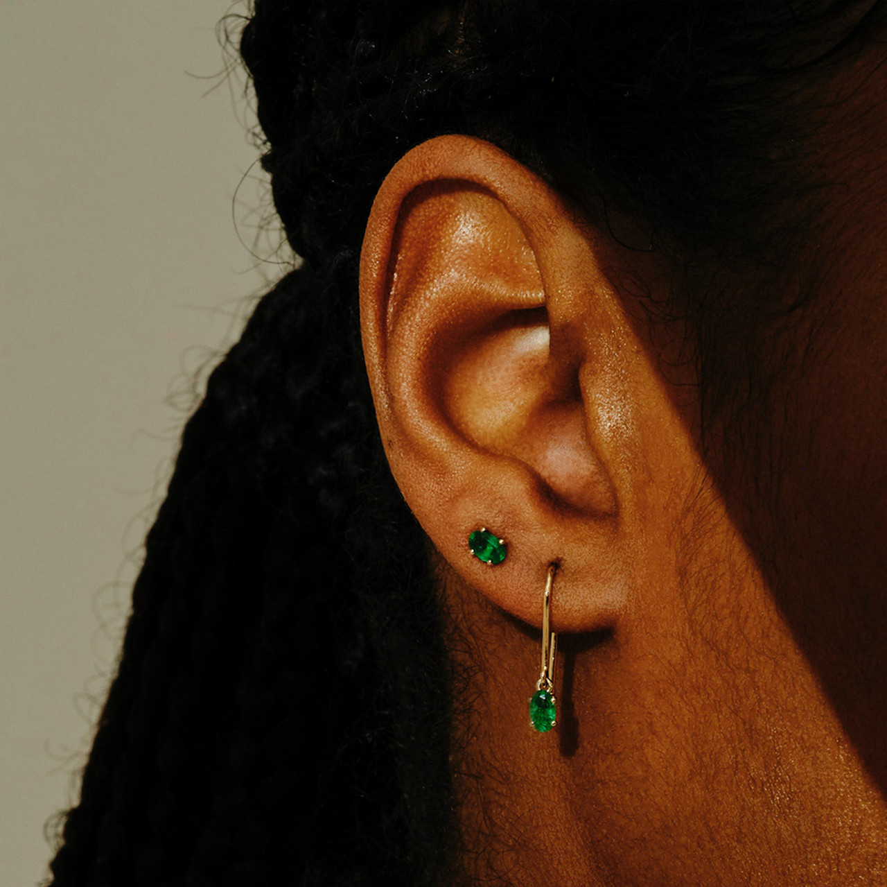 SOLO Oval Emerald Studs, tf House - Infinite, tomfoolery