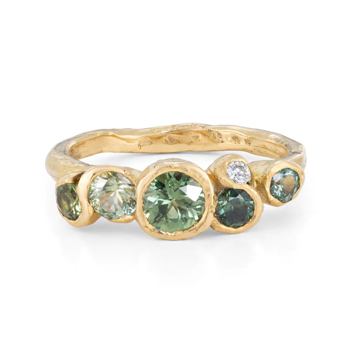 Rock Pool Green Sapphire Irregular Ring, Emily Nixon, tomfoolery