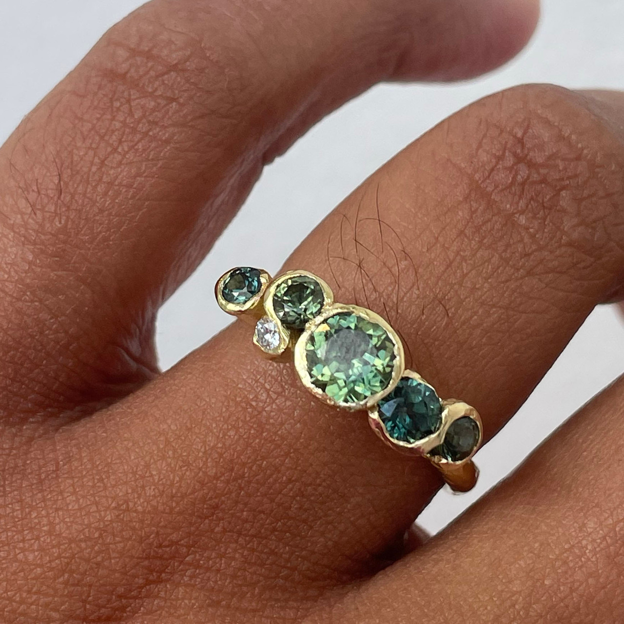 Rock Pool Green Sapphire Irregular Ring, Emily Nixon, tomfoolery