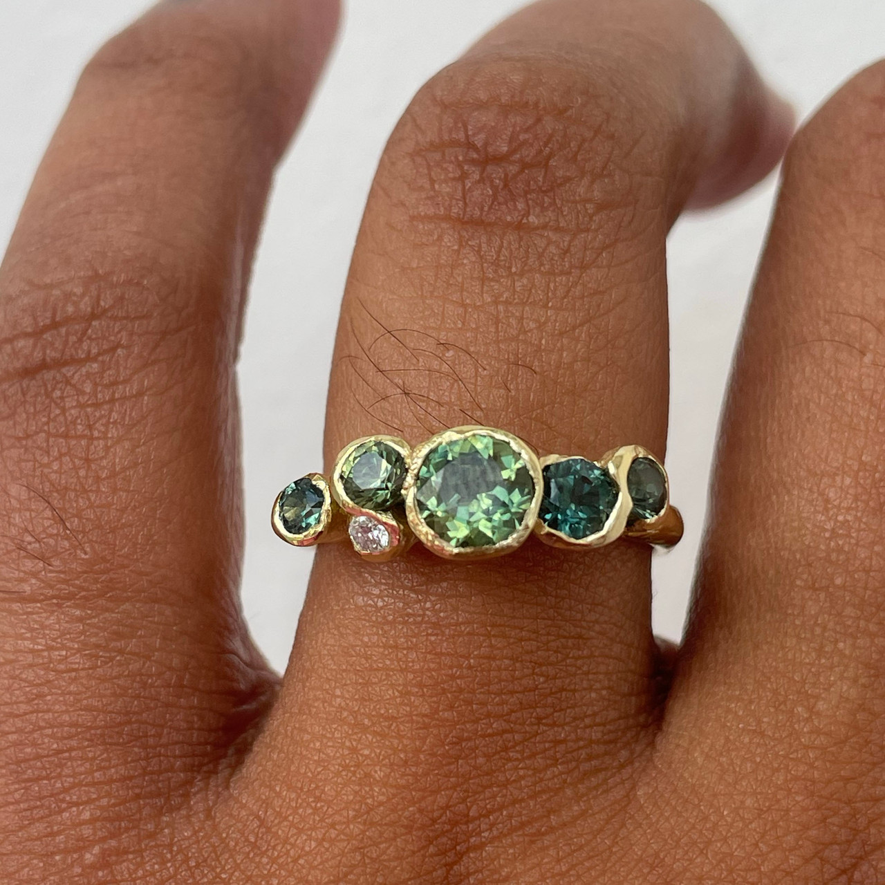 Rock Pool Green Sapphire Irregular Ring, Emily Nixon, tomfoolery