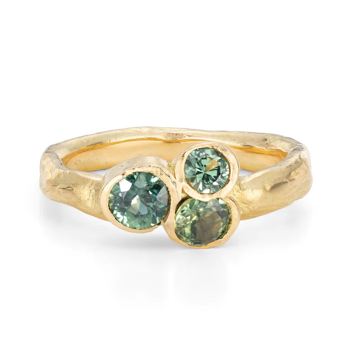 Ocean Green Sapphire Cluster Ring, Emily Nixon, tomfoolery