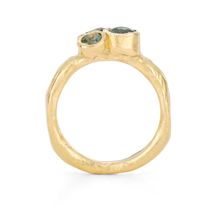 Ocean Green Sapphire Cluster Ring, Emily Nixon, tomfoolery