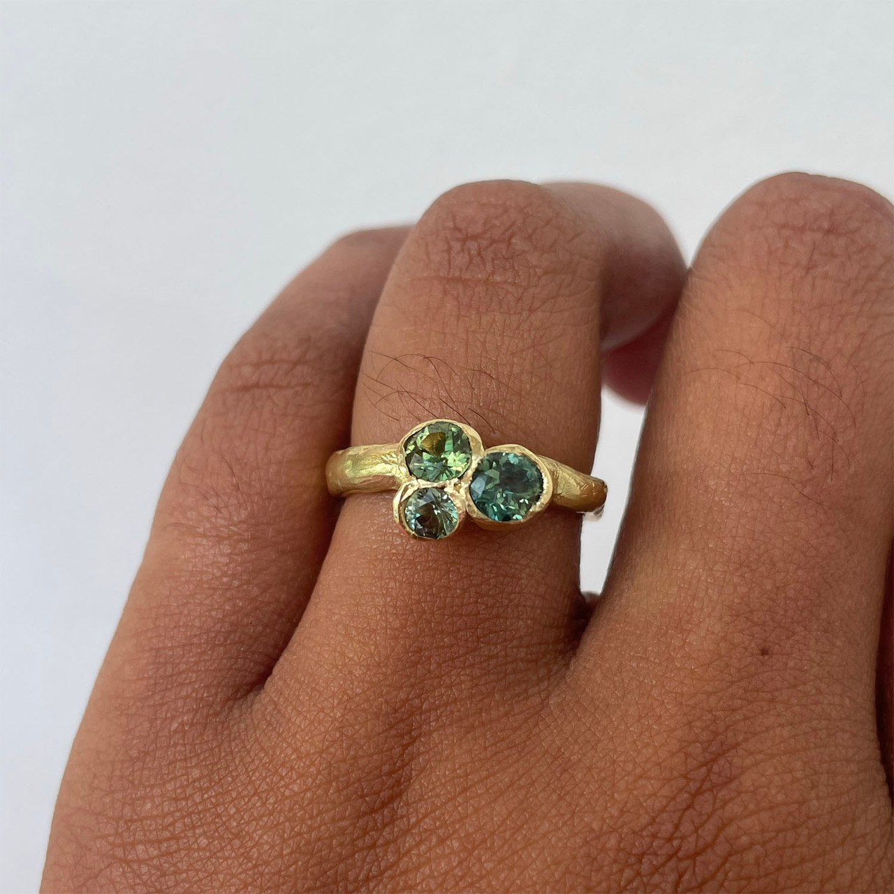 Ocean Green Sapphire Cluster Ring, Emily Nixon, tomfoolery