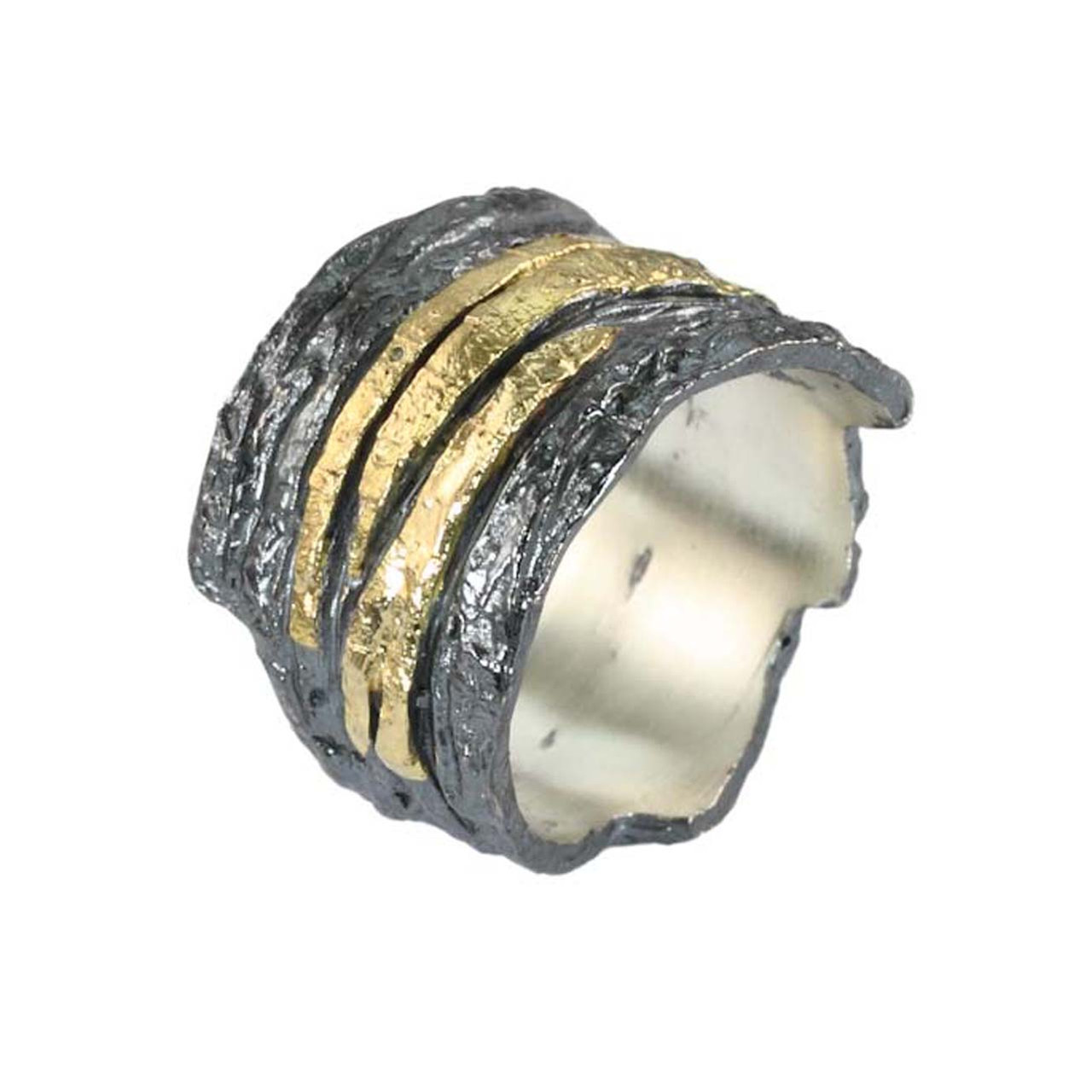 Oxidised Silver & Gold Wrap Ring, Apostolos, tomfoolery