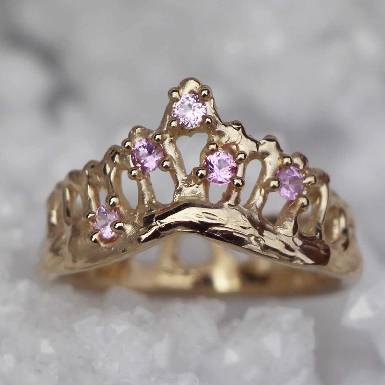 Pink Sapphire Mermaid Crown Ring, Alice Clarke, tomfoolery