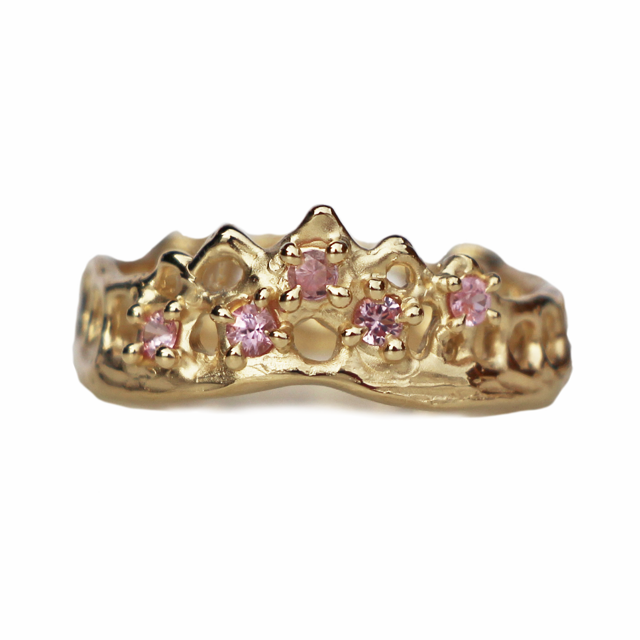 Pink Sapphire Cluster Mermaid Crown Ring, Alice Clarke, tomfoolery