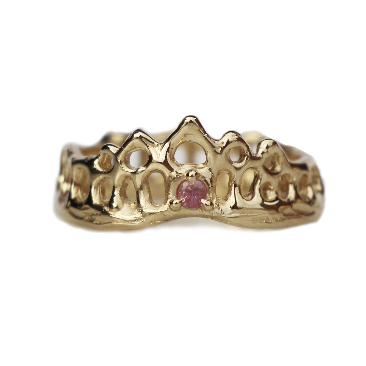 Single Pink Sapphire Mermaid Crown Ring, Alice Clarke, tomfoolery