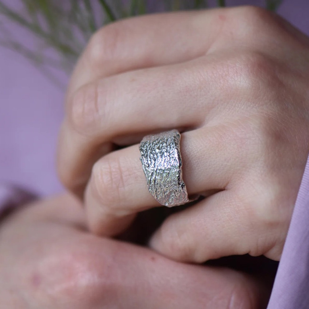 Wide Chunky Silver Plane Ring - Tomfoolery London