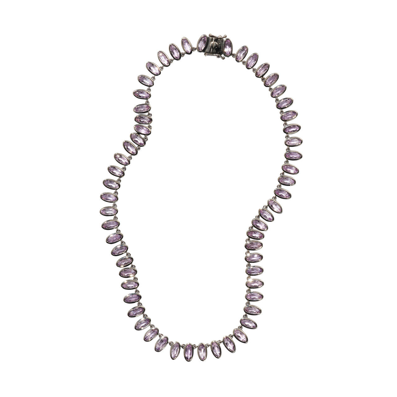 Purple Amethyst Oval Link Riviere Necklace, Nak Armstrong, tomfoolery