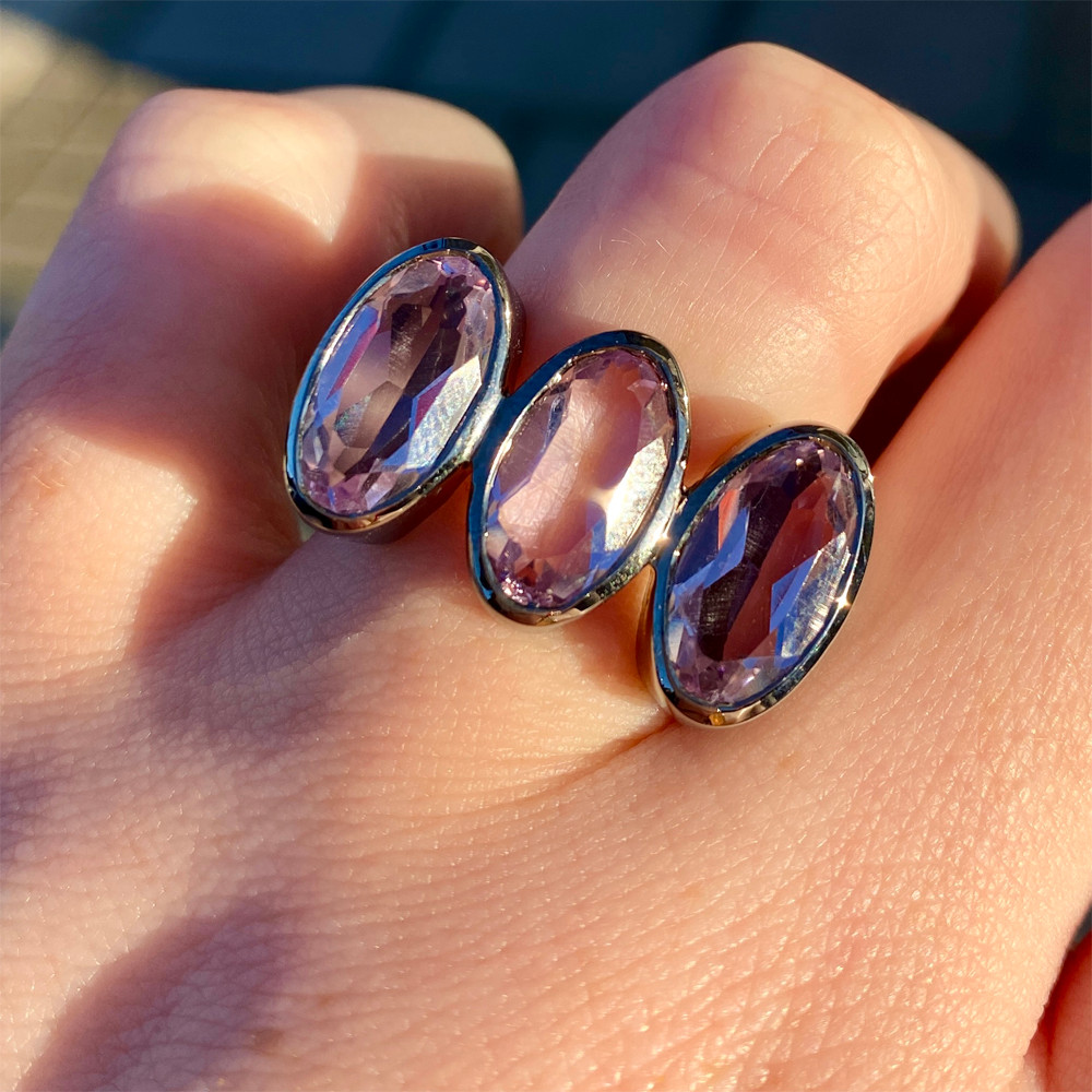 Purple Amethyst Triple Elliptic Statement Ring, Nak Armstrong, tomfoolery