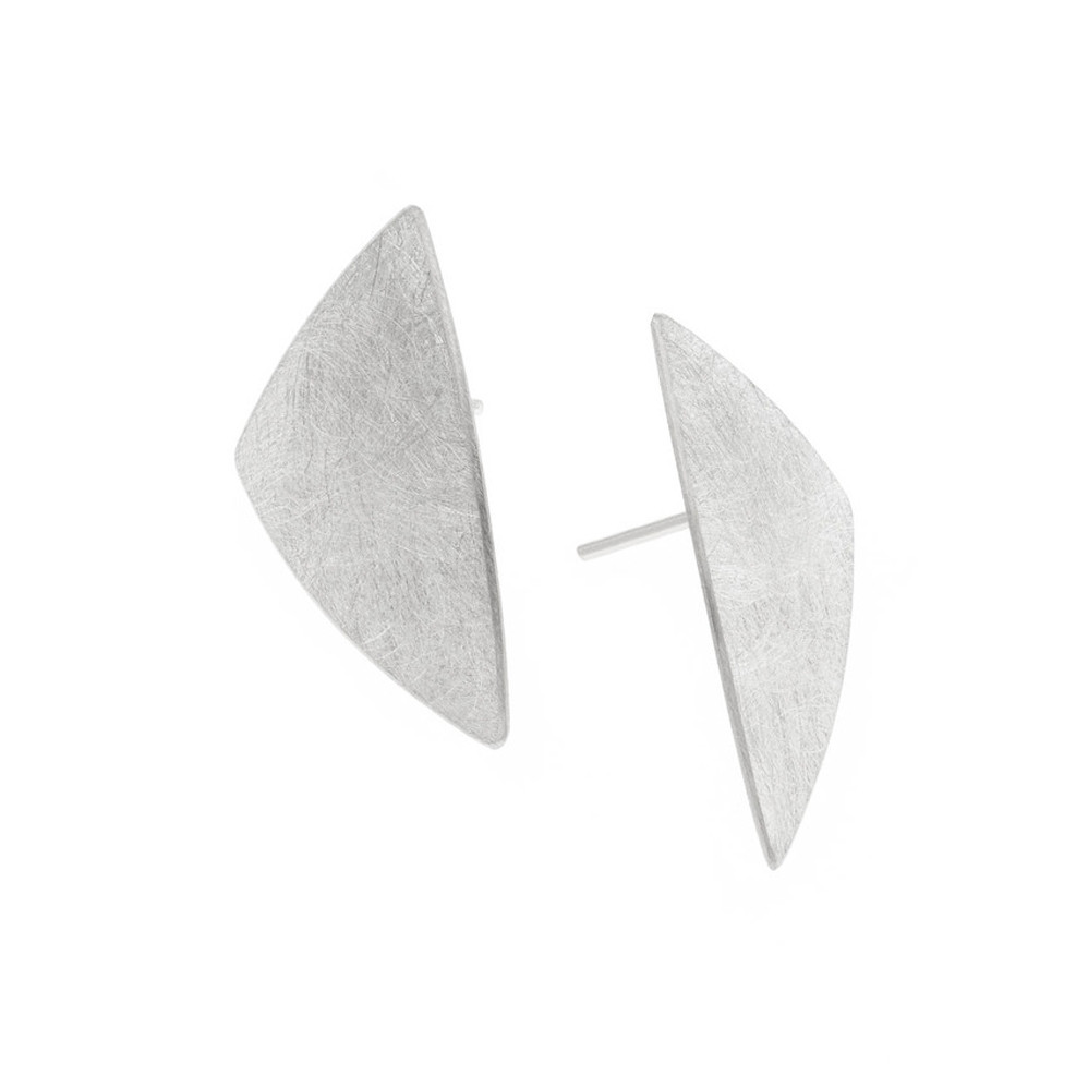 tomfoolery, Silver Triangle Disc Earrings, deco echo