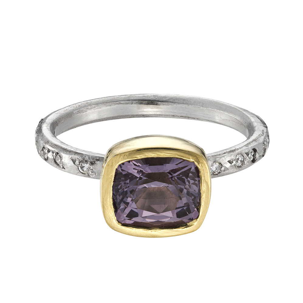 One-Of-A-Kind Purple Spinel & Diamond Gold Ring, Shimara Carlow, tomfoolery