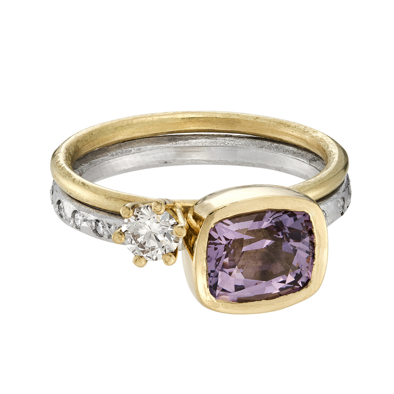 One-Of-A-Kind Purple Spinel & Diamond Gold Ring, Shimara Carlow, tomfoolery