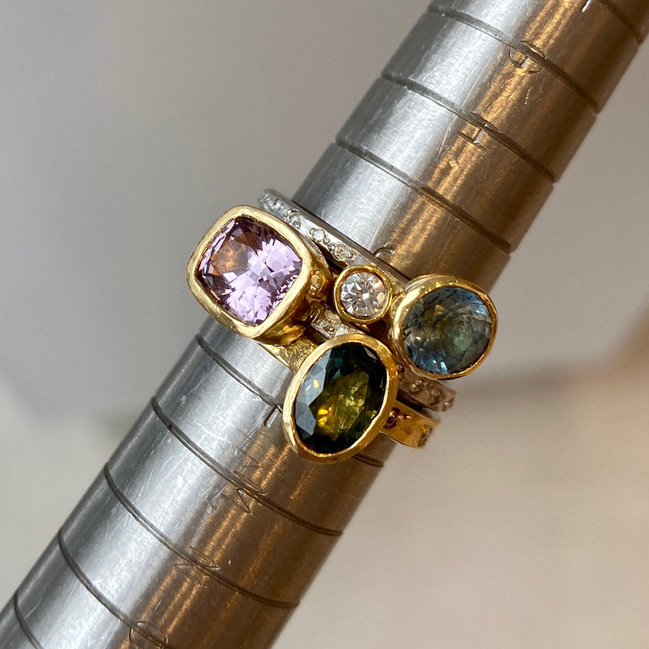 One-Of-A-Kind Purple Spinel & Diamond Gold Ring, Shimara Carlow, tomfoolery