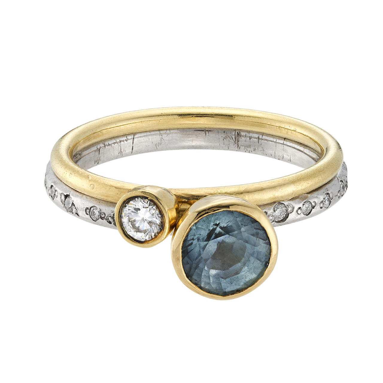 One-Of-A-Kind Blue Montana Sapphire & Diamond Gold Ring, Shimara Carlow, tomfoolery