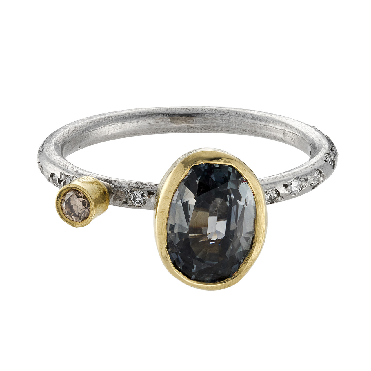 One-Of-A-Kind Grey Sapphire & Diamond Gold Ring, Shimara Carlow, tomfoolery