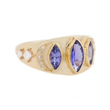One-Of-A-Kind Marquise Tanzanite & Diamond Moon Ring