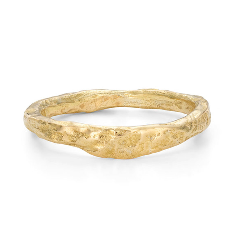 Plateau Textured 18ct Yellow Gold Band, Emily Nixon, tomfoolery