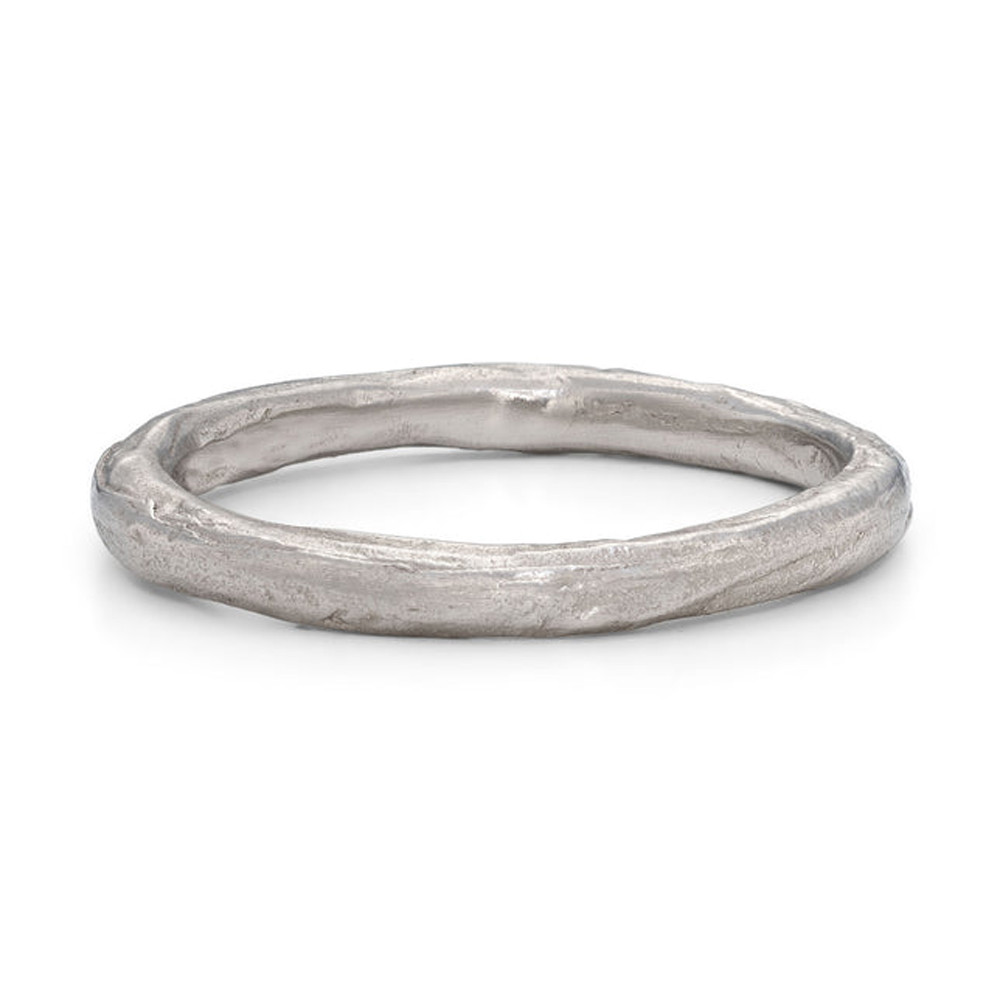 Rock Textured Platinum Wedding Band, Emily Nixon, tomfoolery