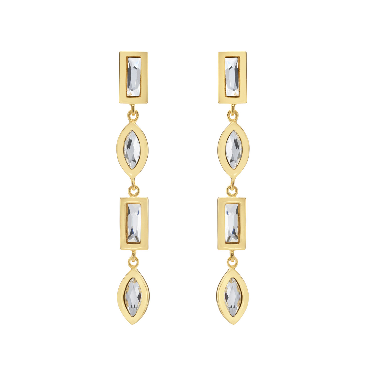 Dress Gold Plated Crystal Drop Earrings, tf House - Dress, tomfoolery