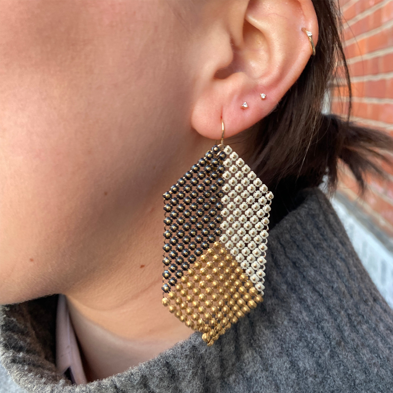 Apex Long Mesh Drop Earrings, Maral Rapp, tomfoolery