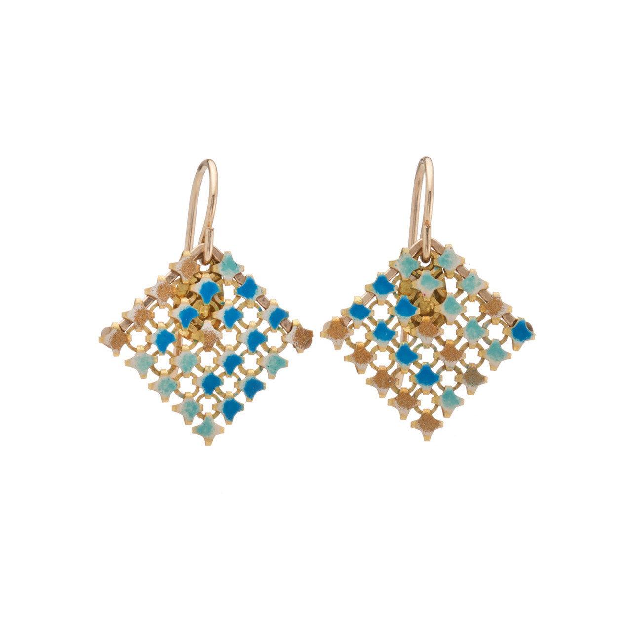 Aqua Gold Mini Mesh Drop Earrings, Maral Rapp, tomfoolery