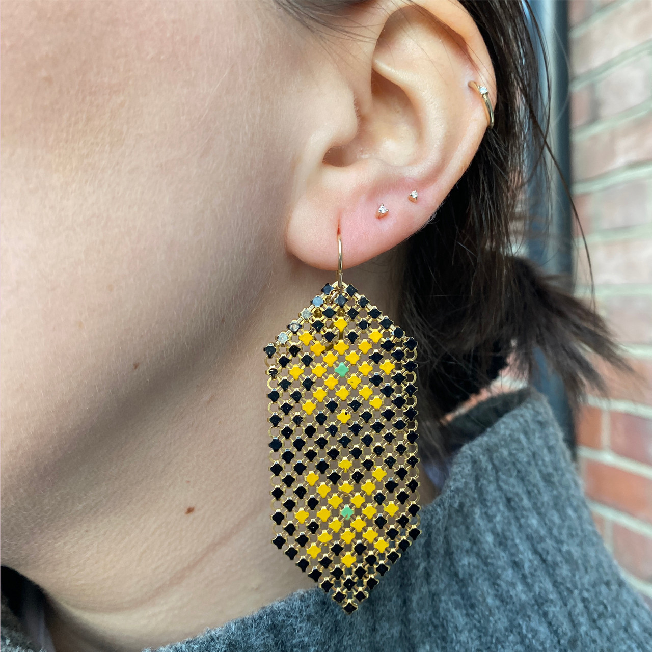 Double Asterisk Mesh Drop Earrings, Maral Rapp, tomfoolery