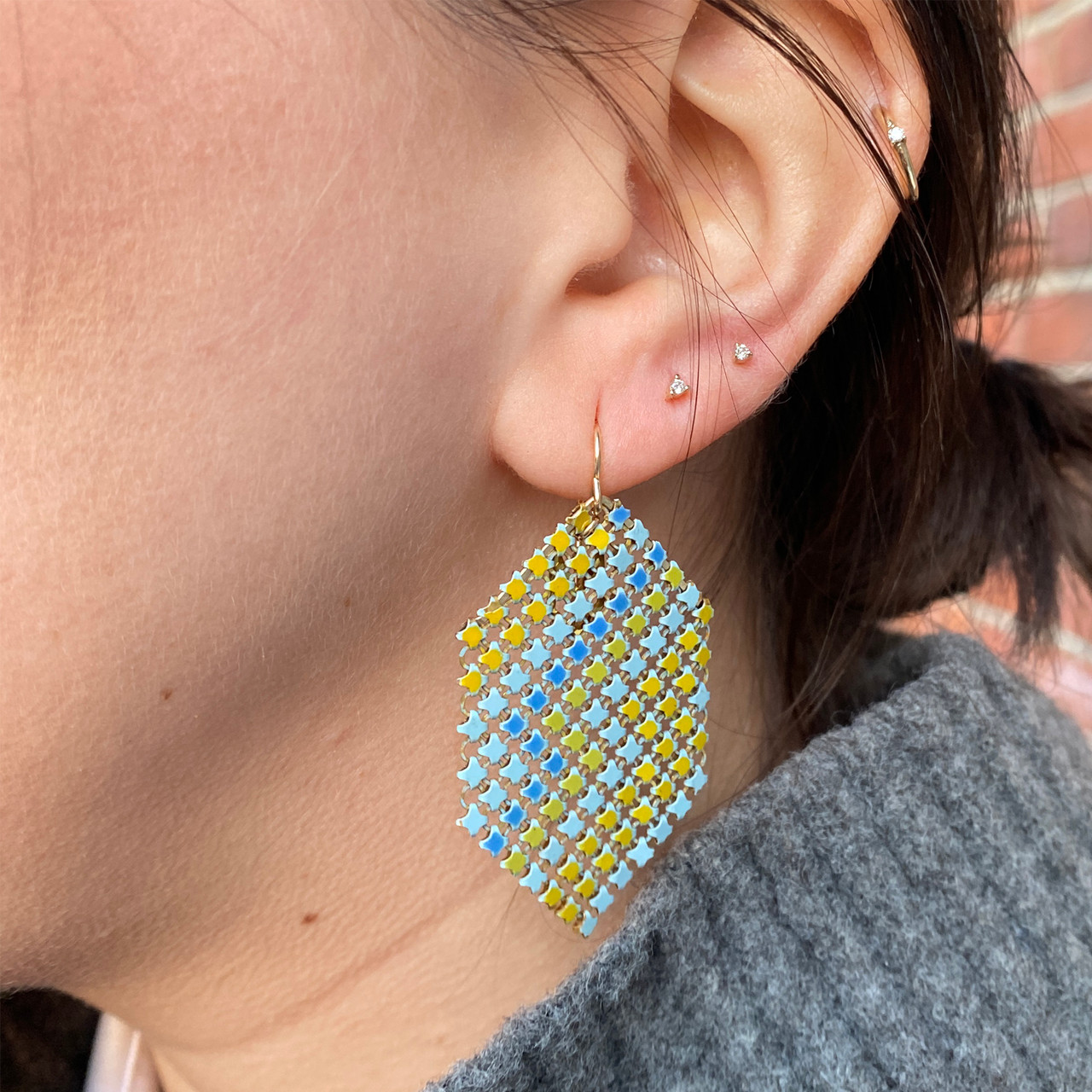 Fresh Green Mesh Drop Earrings, Maral Rapp, tomfoolery