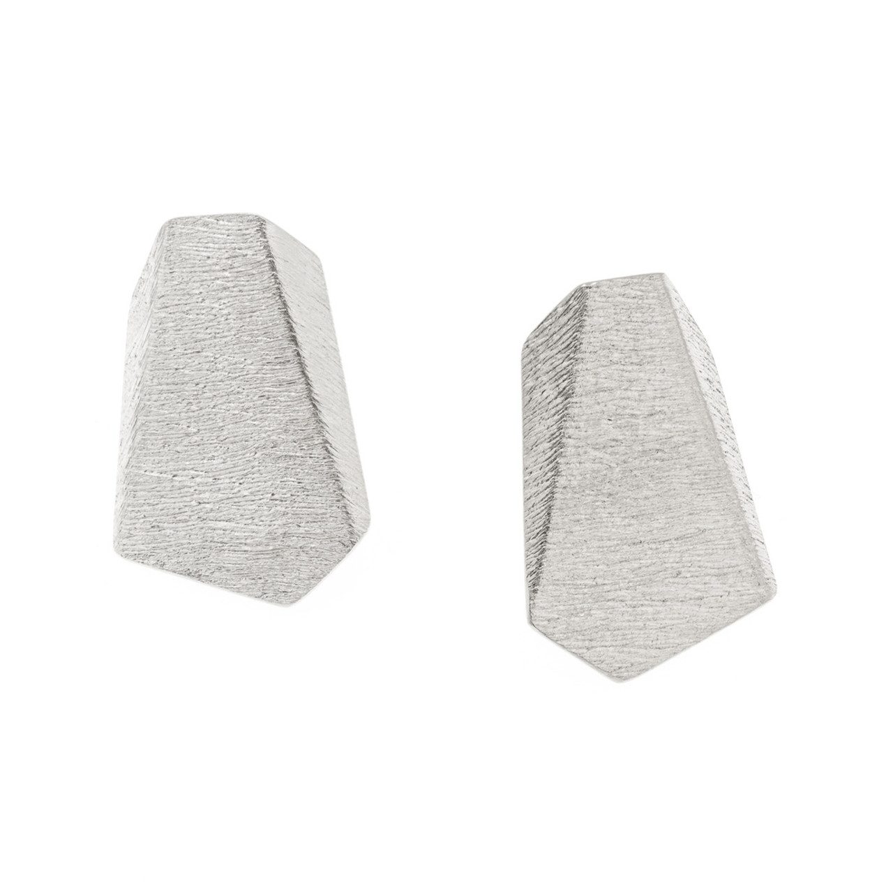 Silver Origami Textured Studs, Deco Echo, tomfoolery